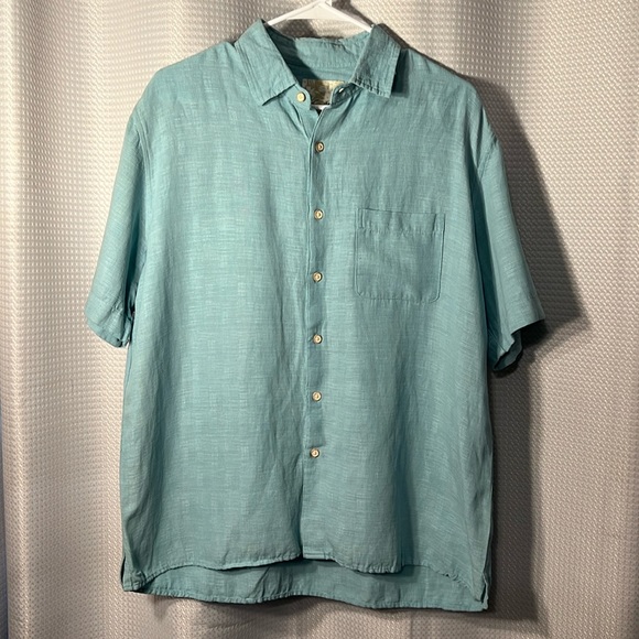 Tasso Elba Other - Tasso Elba Island Button Down Short Sleeve Shirt  in Aqua size Large